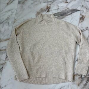 Uniqlo Soufflé Yarn Mock Neck Sweater | Beige | S